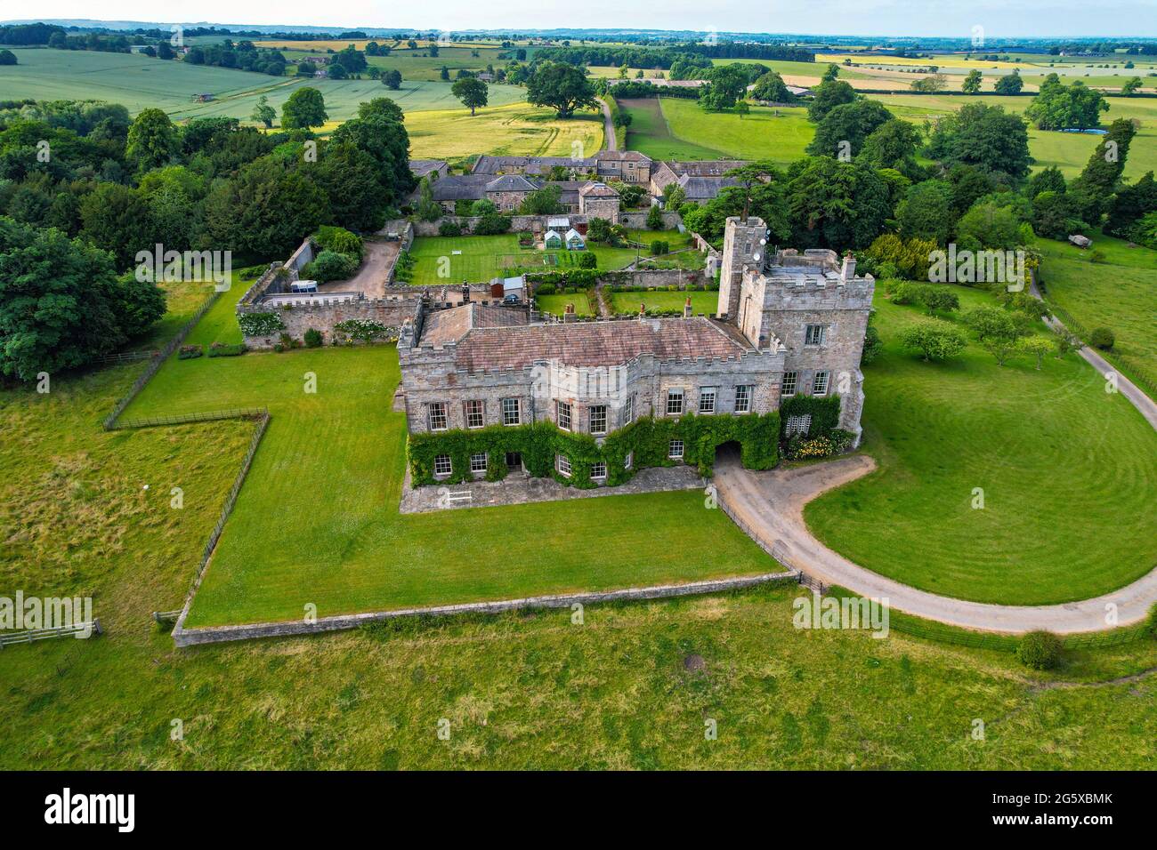 The small village of Hornby, in rural North Yorkshire, England, UK