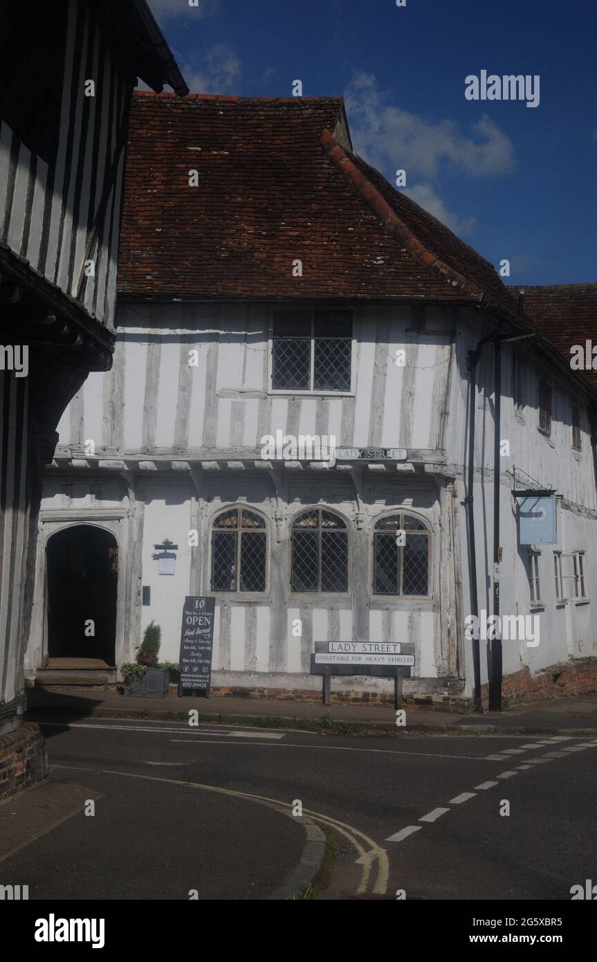 Number 10 wine bar and kitchen, located in an 'outstanding' Grade I listed 15th c. building in Lavenham, Suffolk, England Stock Photo