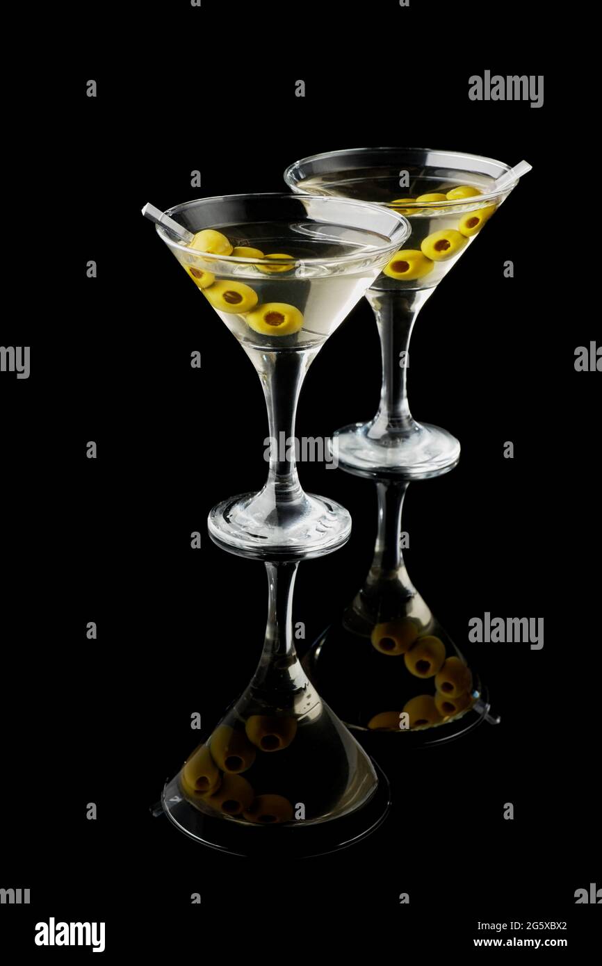 Martini vermouth drink isolated on black background Stock Photo Alamy