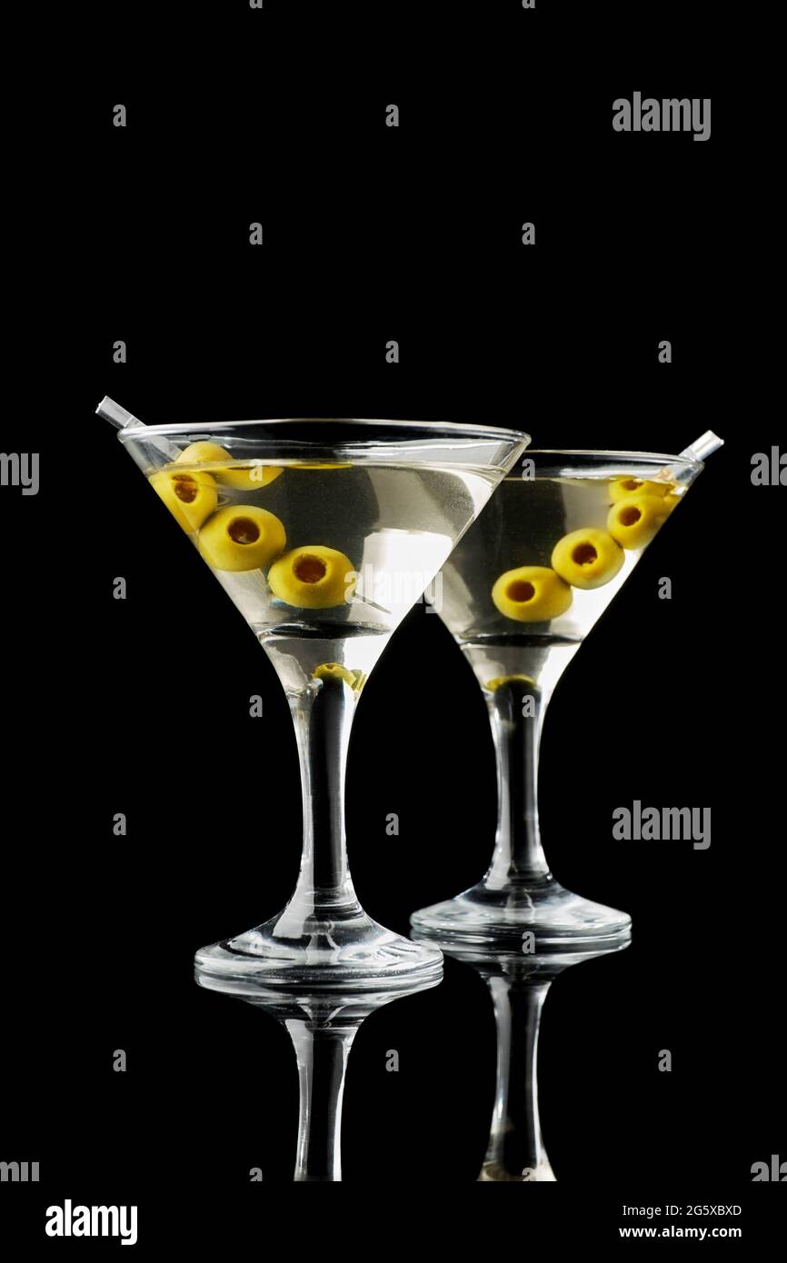 Martini vermouth drink isolated on black background Stock Photo Alamy