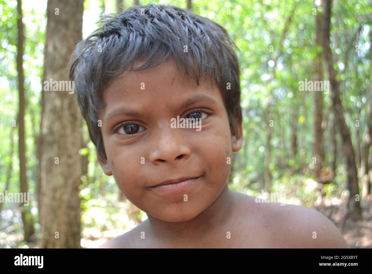 portrait of a tribal child - Lahai, Kerala, Stock Photo