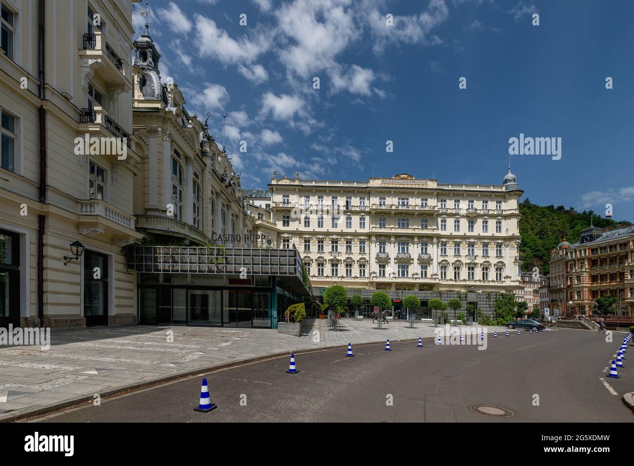 Grandhotel Pupp in the center of famous Czech spa town Karlovy Vary (Karlsbad) - Czech Republic, Europe Stock Photo