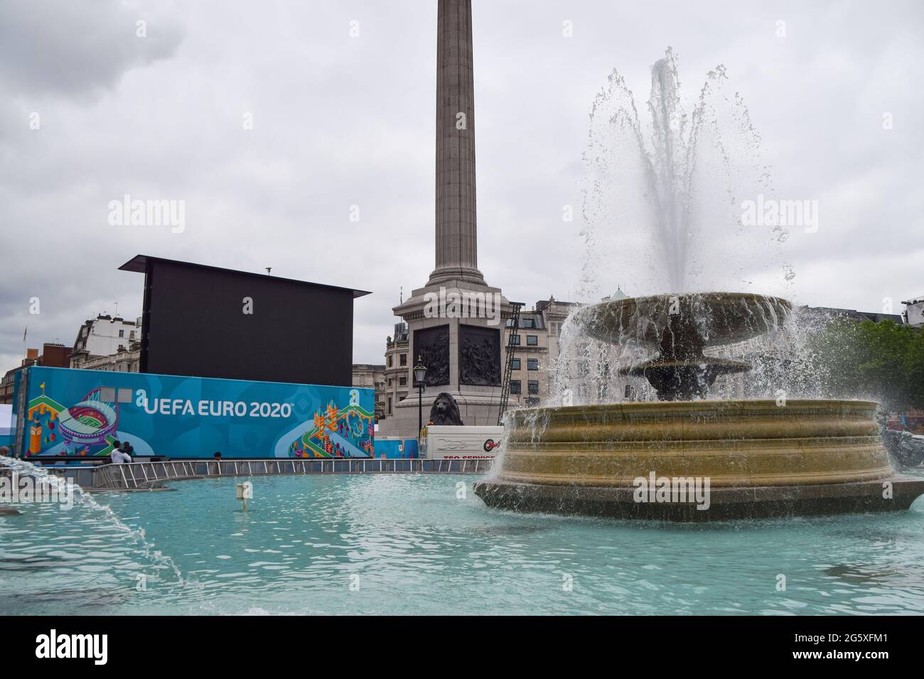 London, United Kingdom, 30th June 2021. Fan Zone at Trafalgar Square