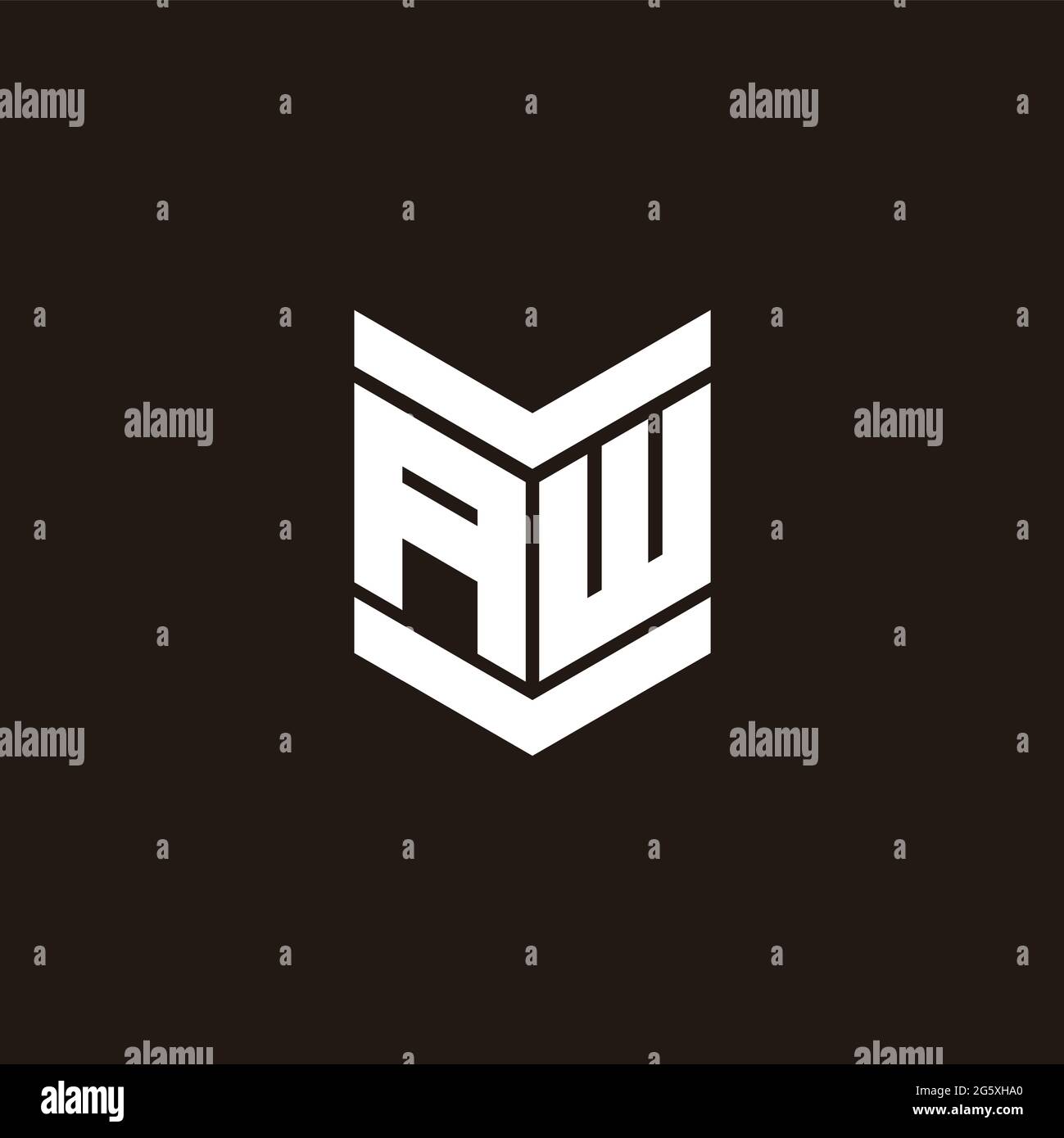 Logo alphabet monogram with emblem style isolated on black background ...