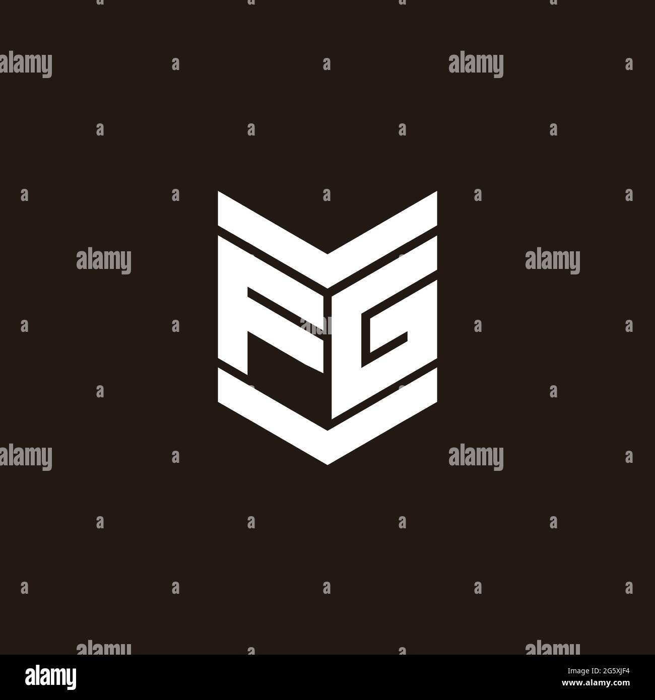 Logo alphabet monogram with emblem style isolated on black background Stock Vector