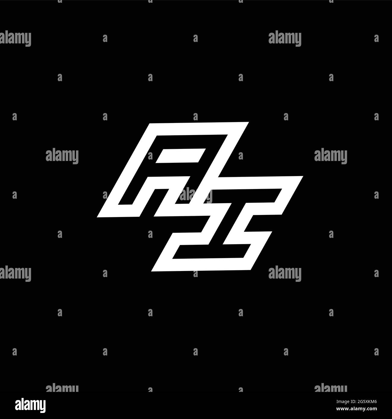 AI logo monogram with up to down style negative space design template ...