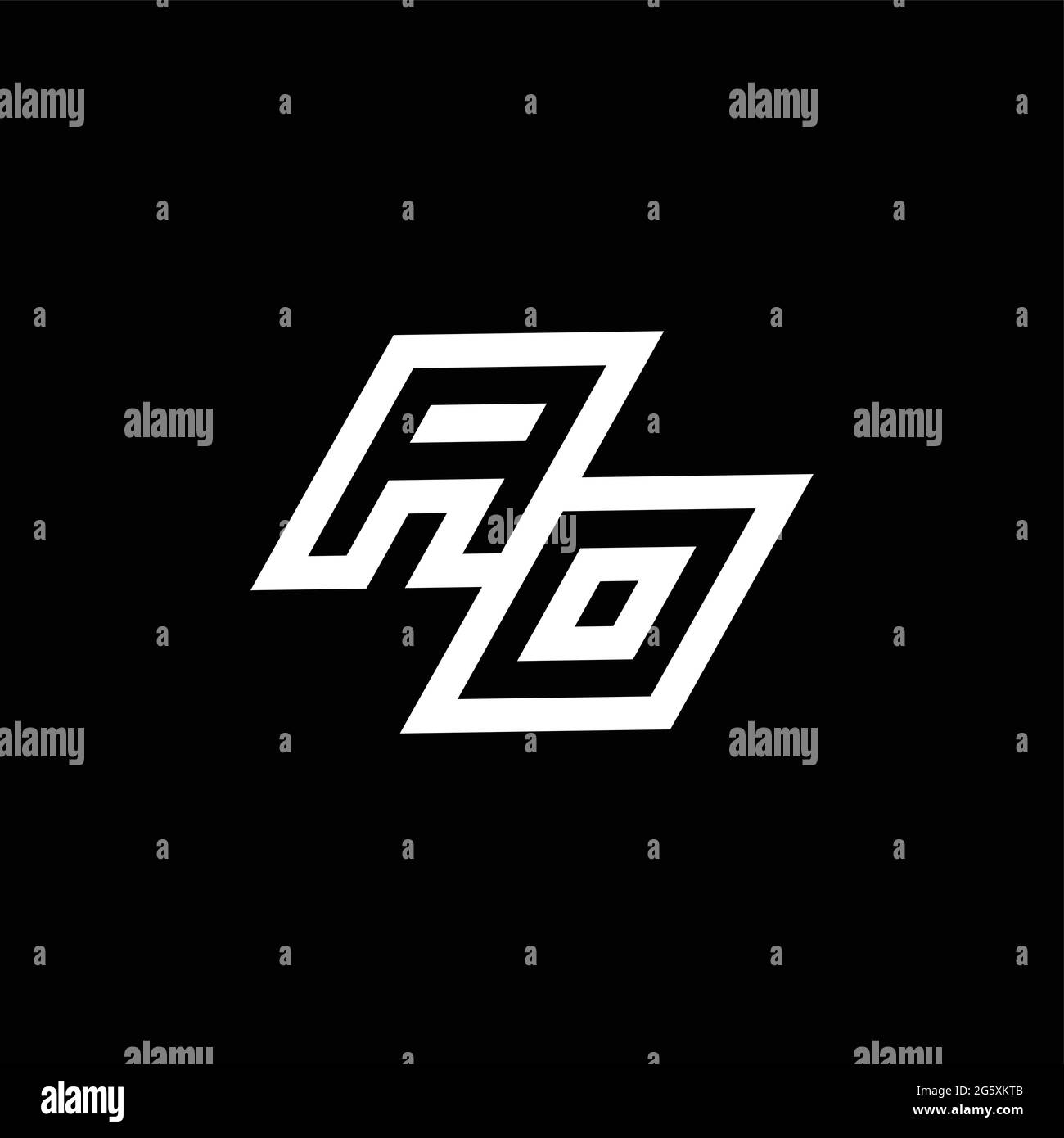 AO logo monogram with up to down style negative space design template ...