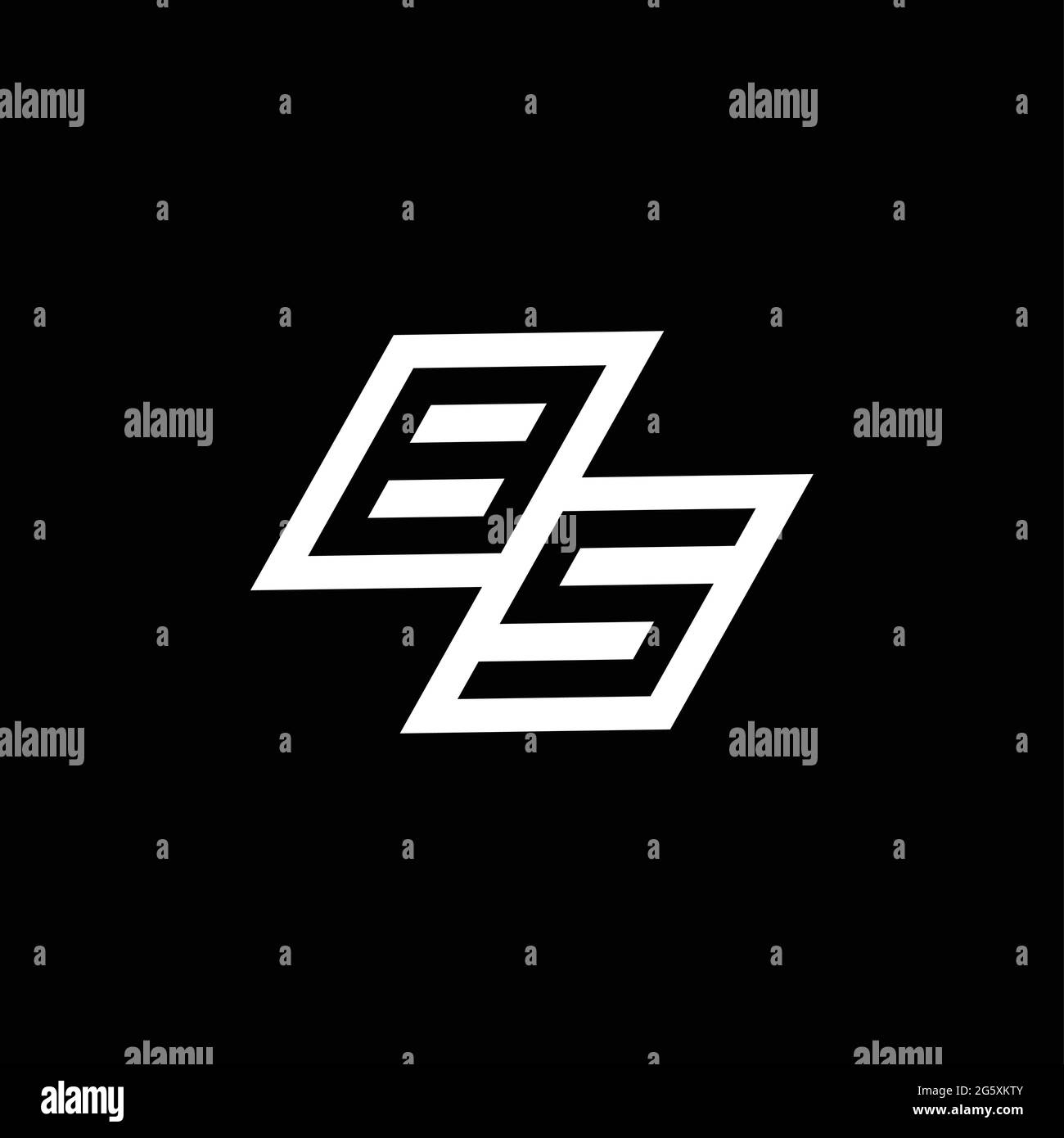 BS logo monogram with up to down style negative space design template ...