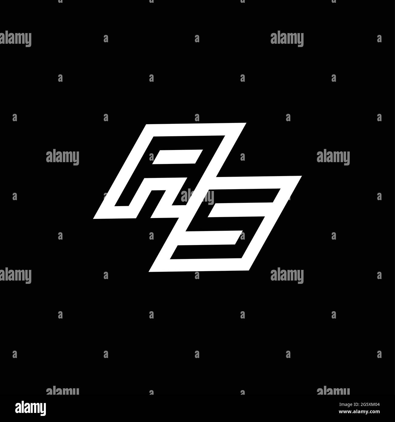 AS logo monogram with up to down style negative space design template ...