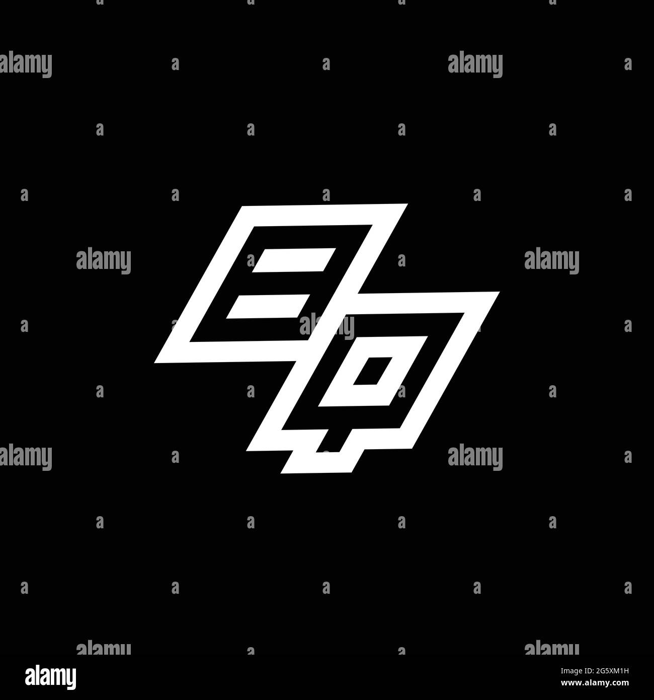 BQ logo monogram with up to down style negative space design template ...