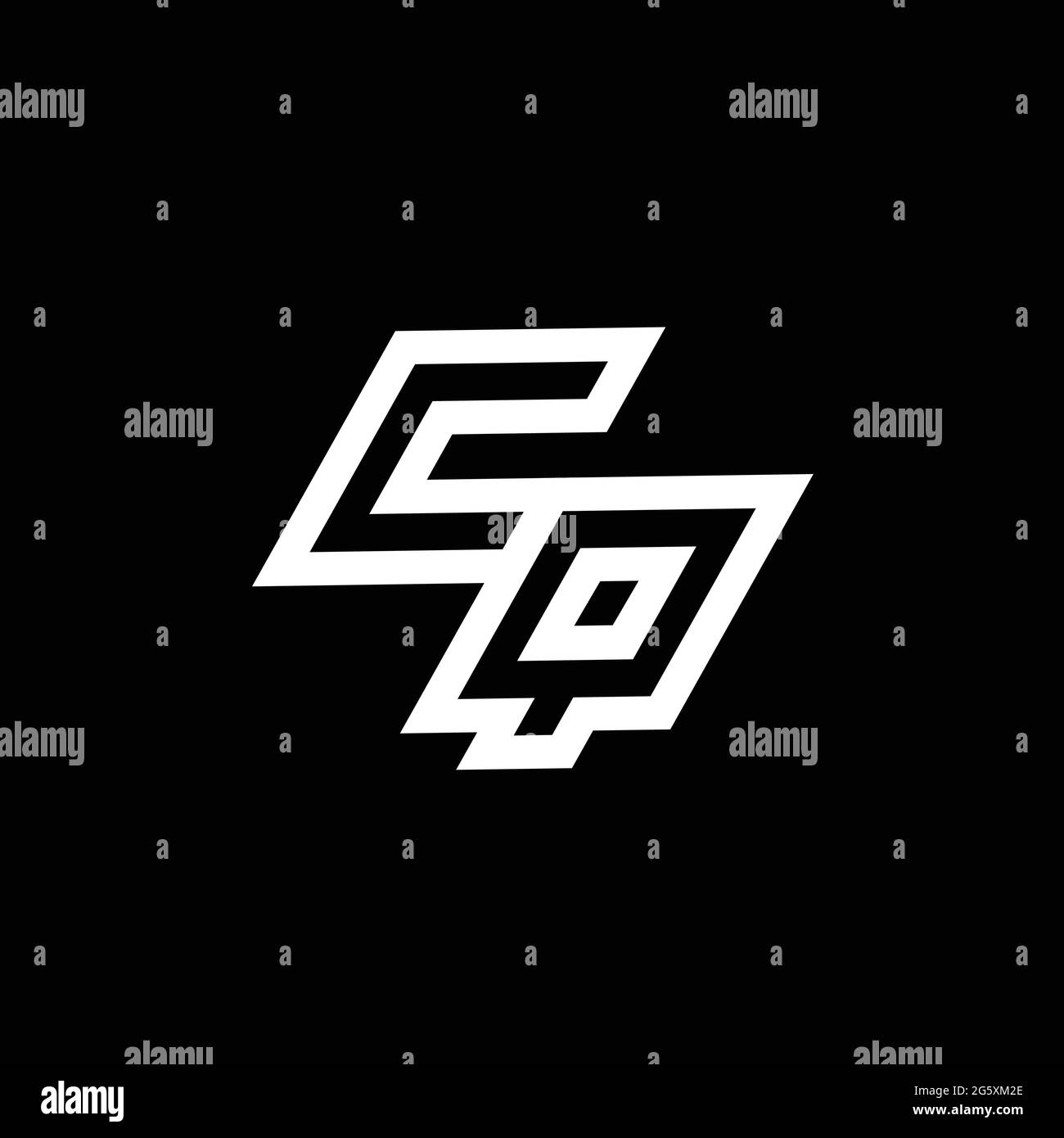 CQ logo monogram with up to down style negative space design template ...