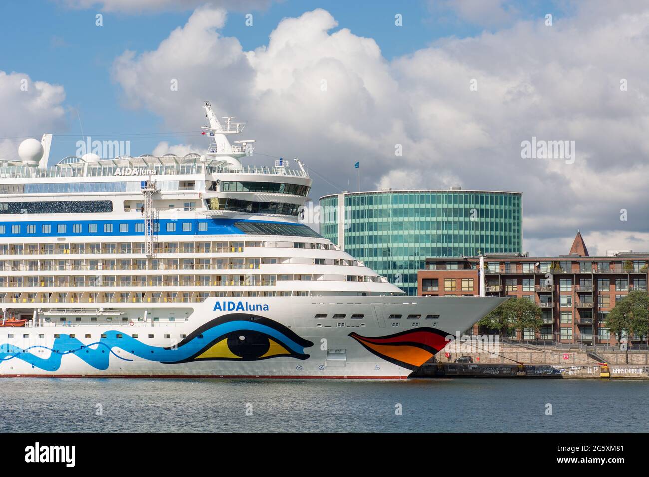 AIDAluna cruise ship at the port of Copenhagen in Denmark Stock Photo