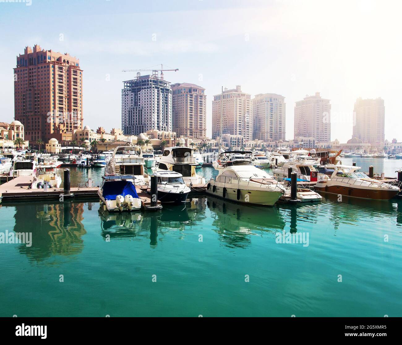 Marina Bay for boats and yachts in Doha, Qatar Stock Photo Alamy