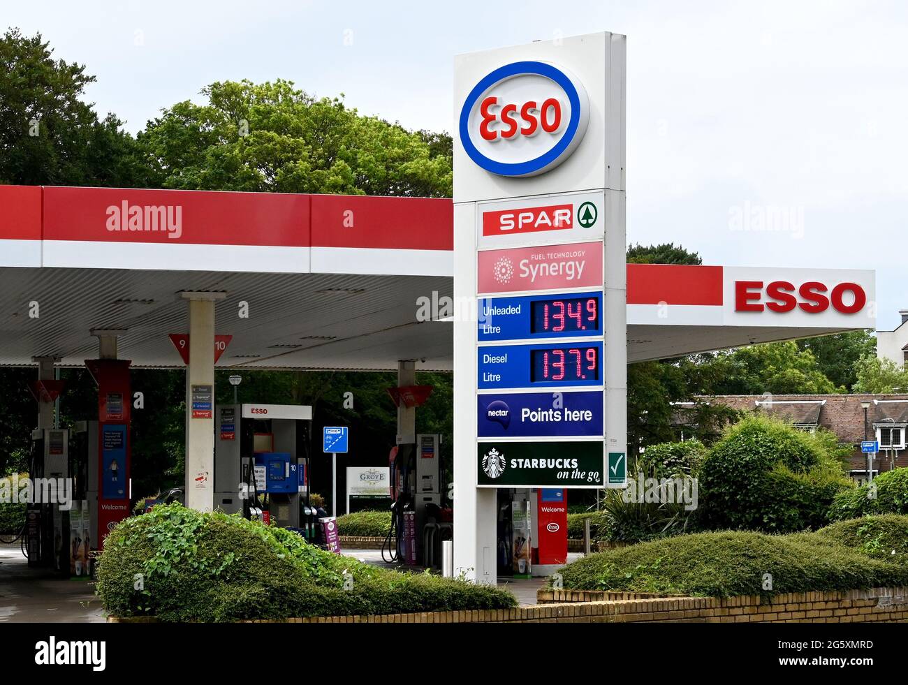 Bournemouth, England June 2021 Sign outside a petrol filling station