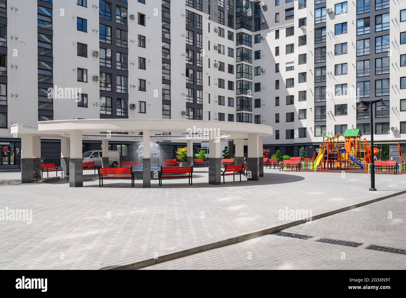 Typical brand new apartment building in Chisinau, Moldova Stock Photo