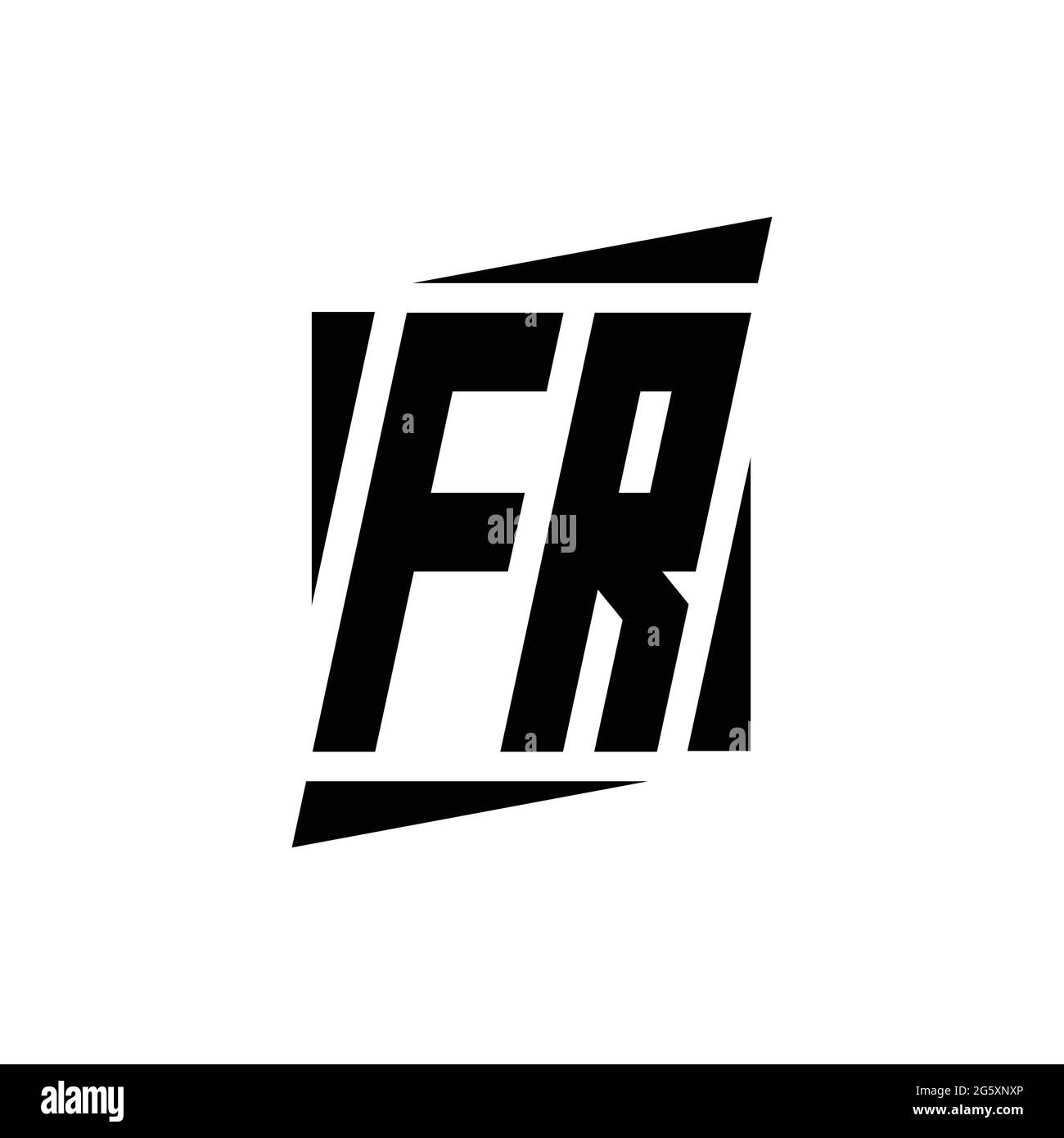 FR Logo monogram with modern style concept design template isolated on ...