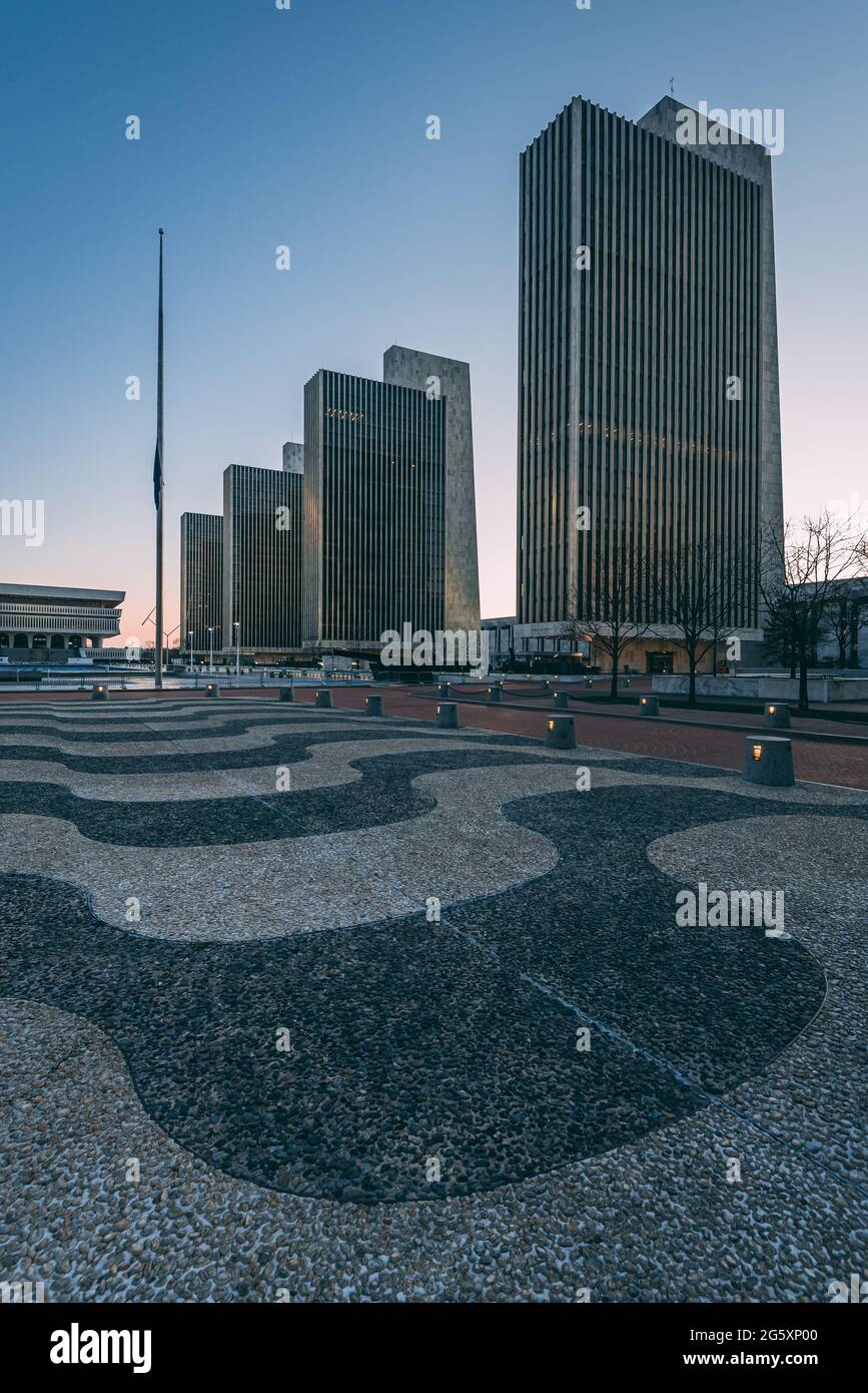 Cityscape at Empire State Plaza, Albany, New York Stock Photo