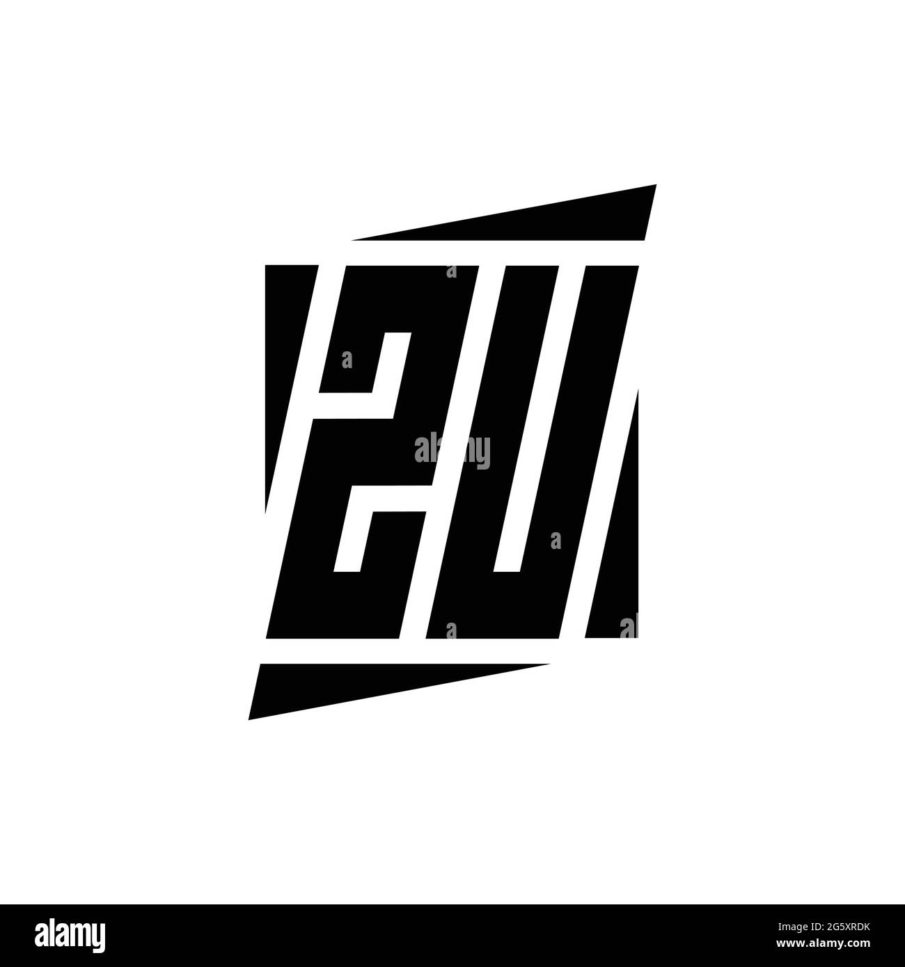 ZU Logo monogram with modern style concept design template isolated on ...