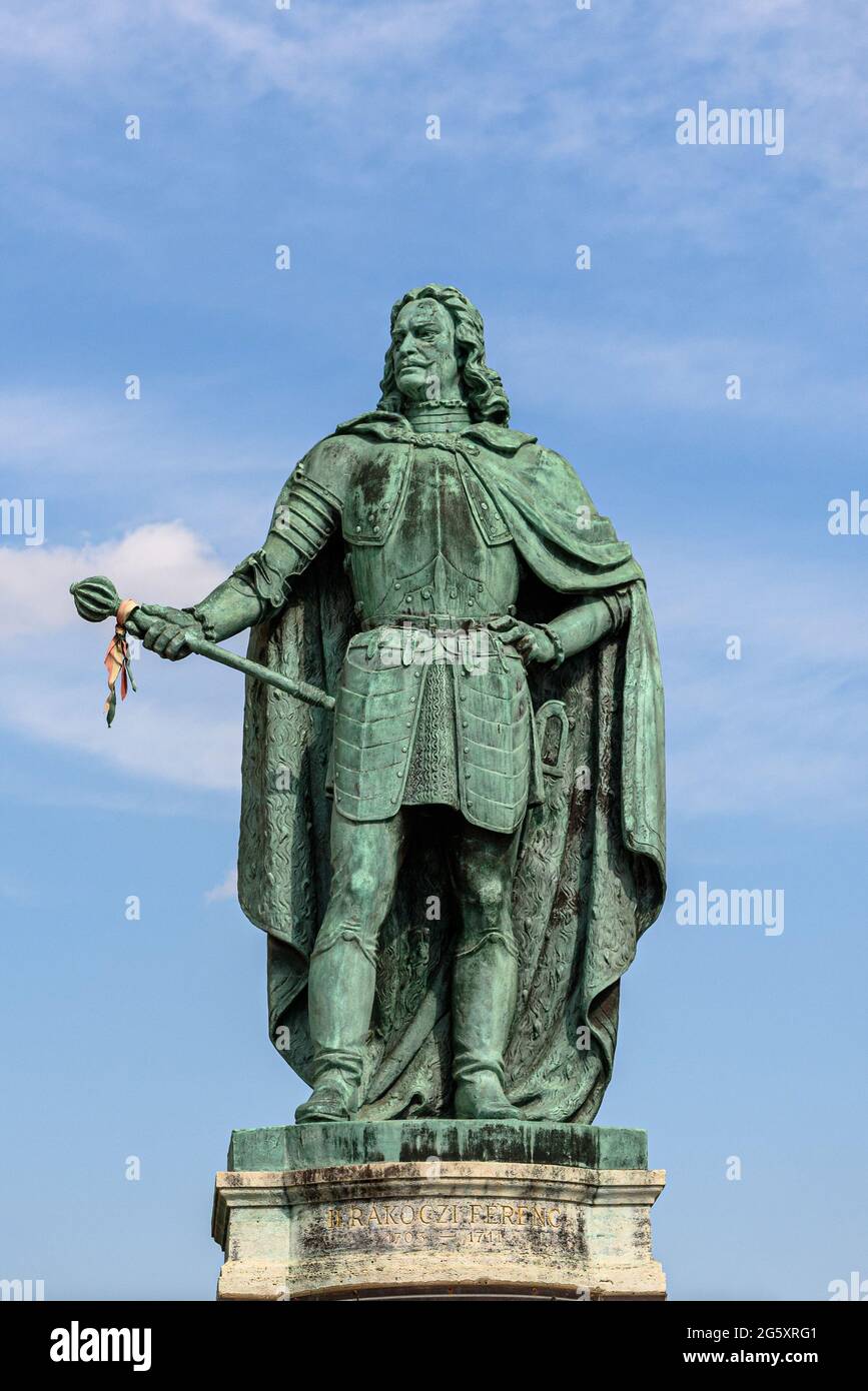 The statue of Ferenc Rakoczi II at Heroes Square / Hosok tere in ...