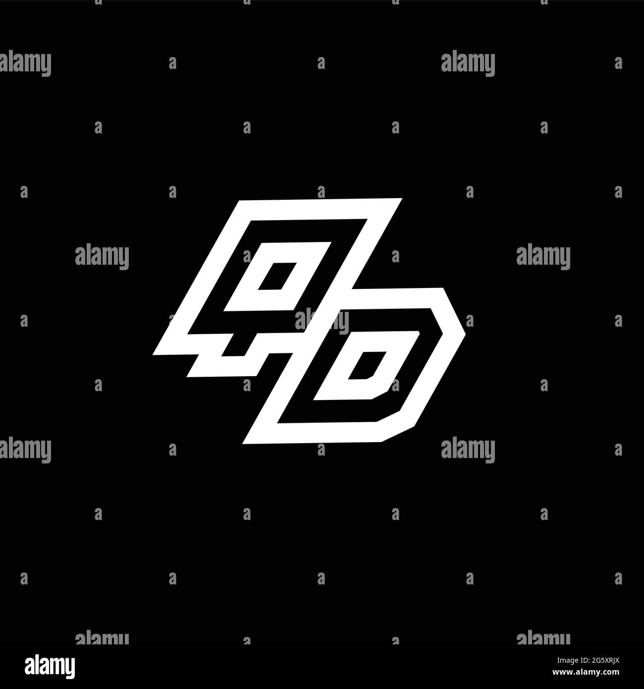 QD logo monogram with up to down style negative space design template ...