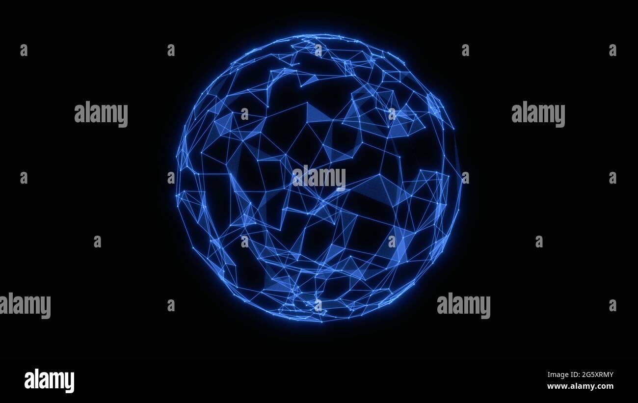 Abstract technology sphere background from lines and dots. Geometrical ...