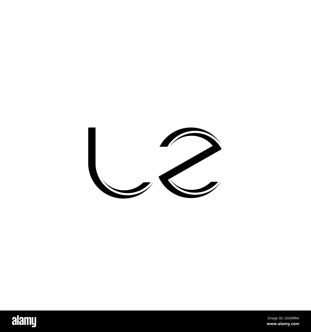 LZ Logo monogram with slice rounded modern design template isolated on white background Stock Vector