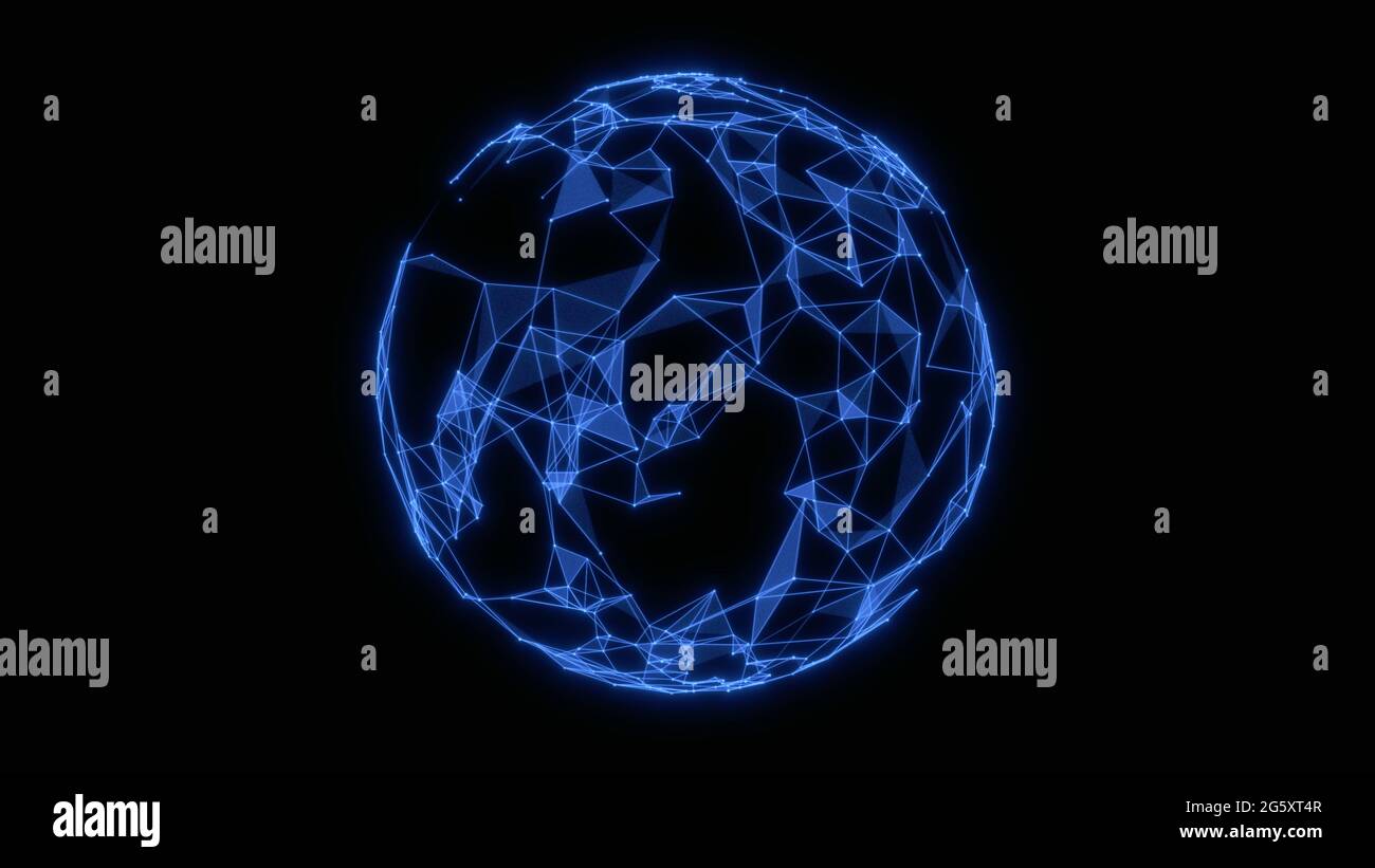 Abstract technology sphere background from lines and dots. Geometrical ...