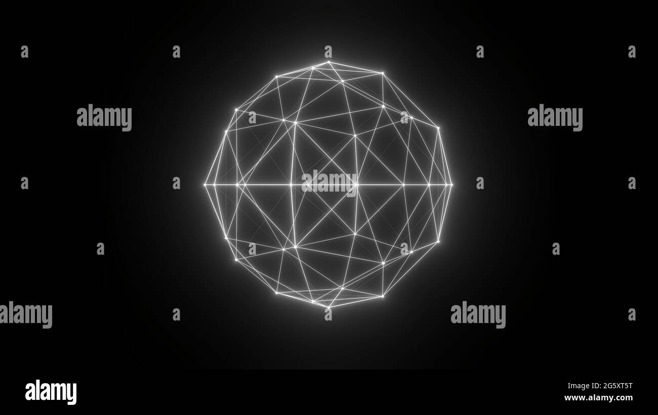 Sphere HUD element. Plexus style connecting lines and dots Stock Photo