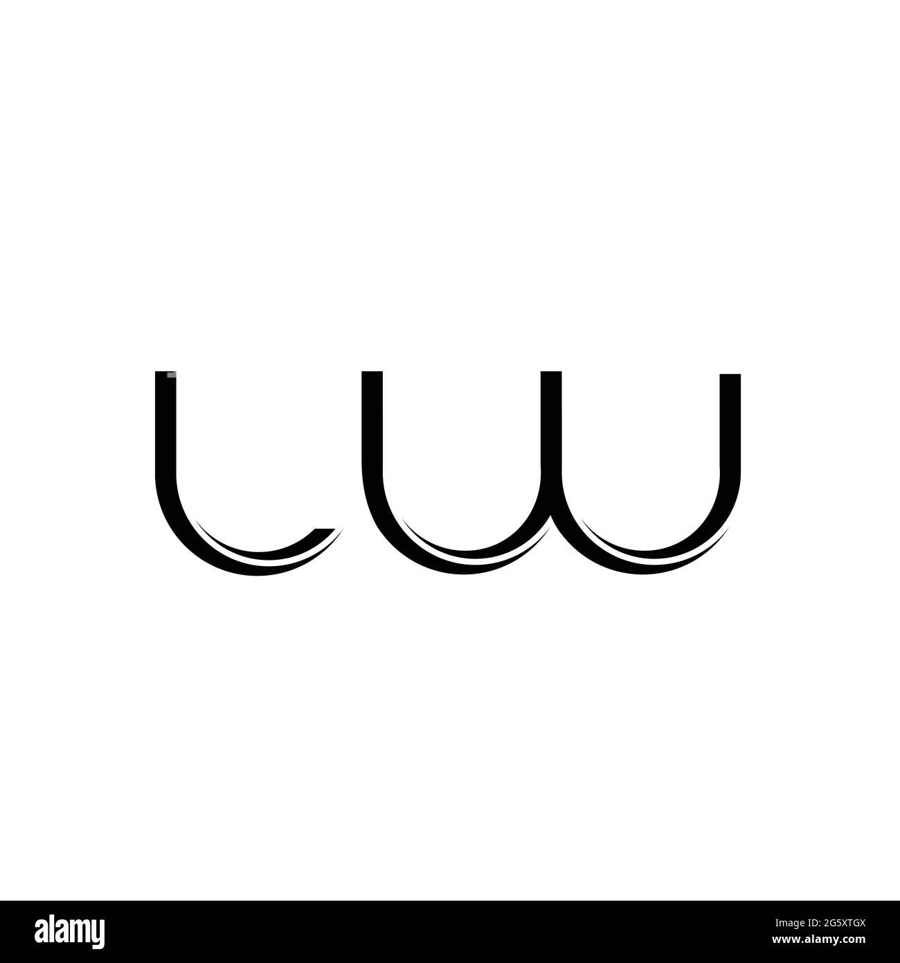 LW Logo monogram with slice rounded modern design template isolated on white background Stock Vector