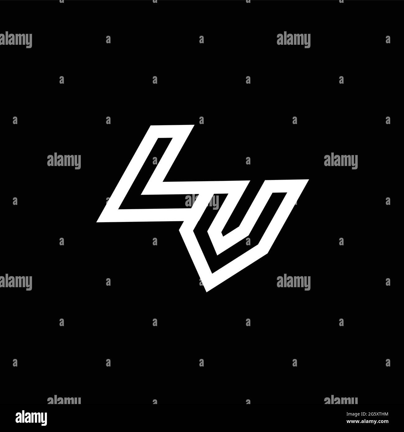 LV logo monogram with up to down style negative space design template ...
