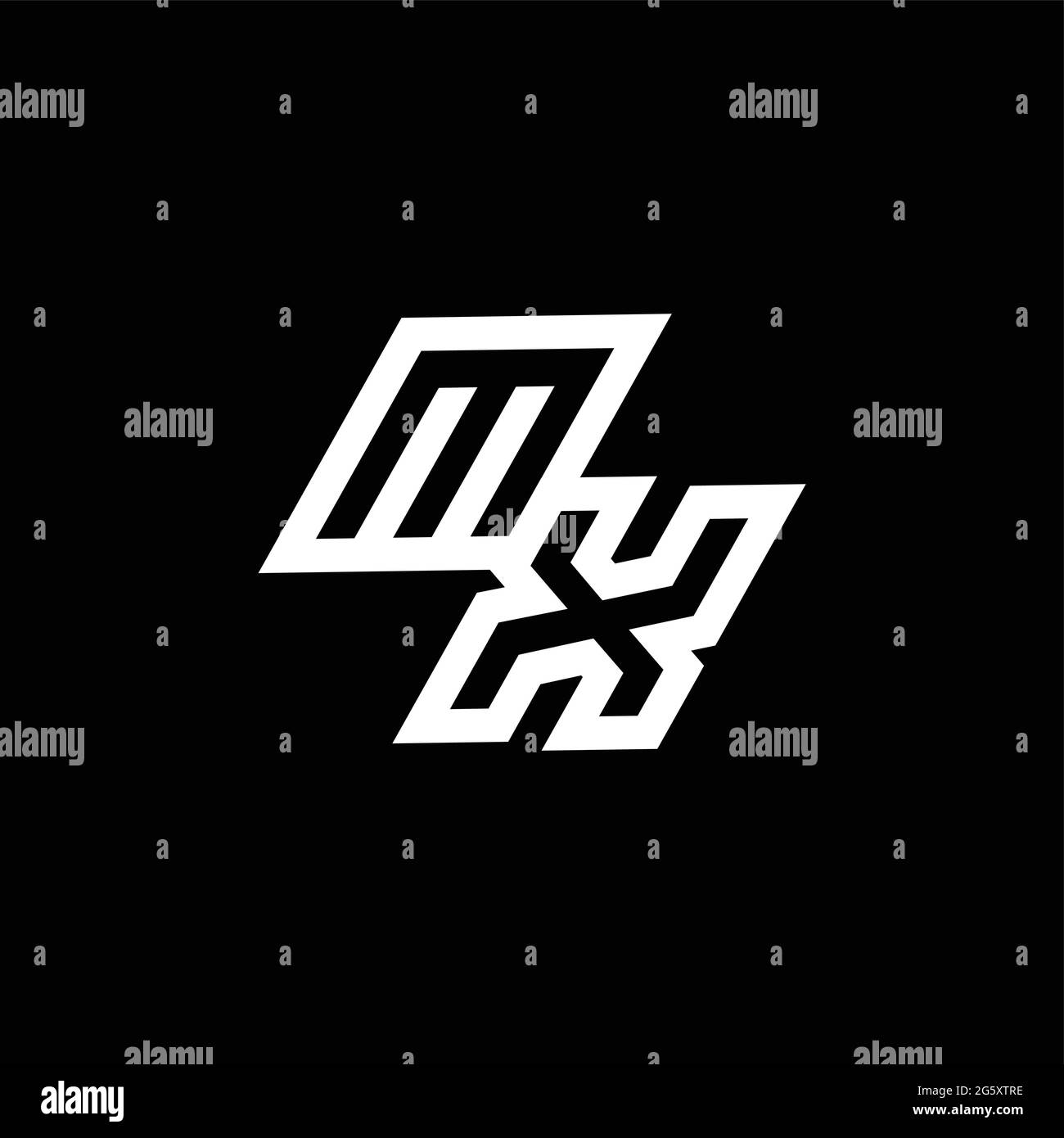 MX logo monogram with up to down style negative space design template ...