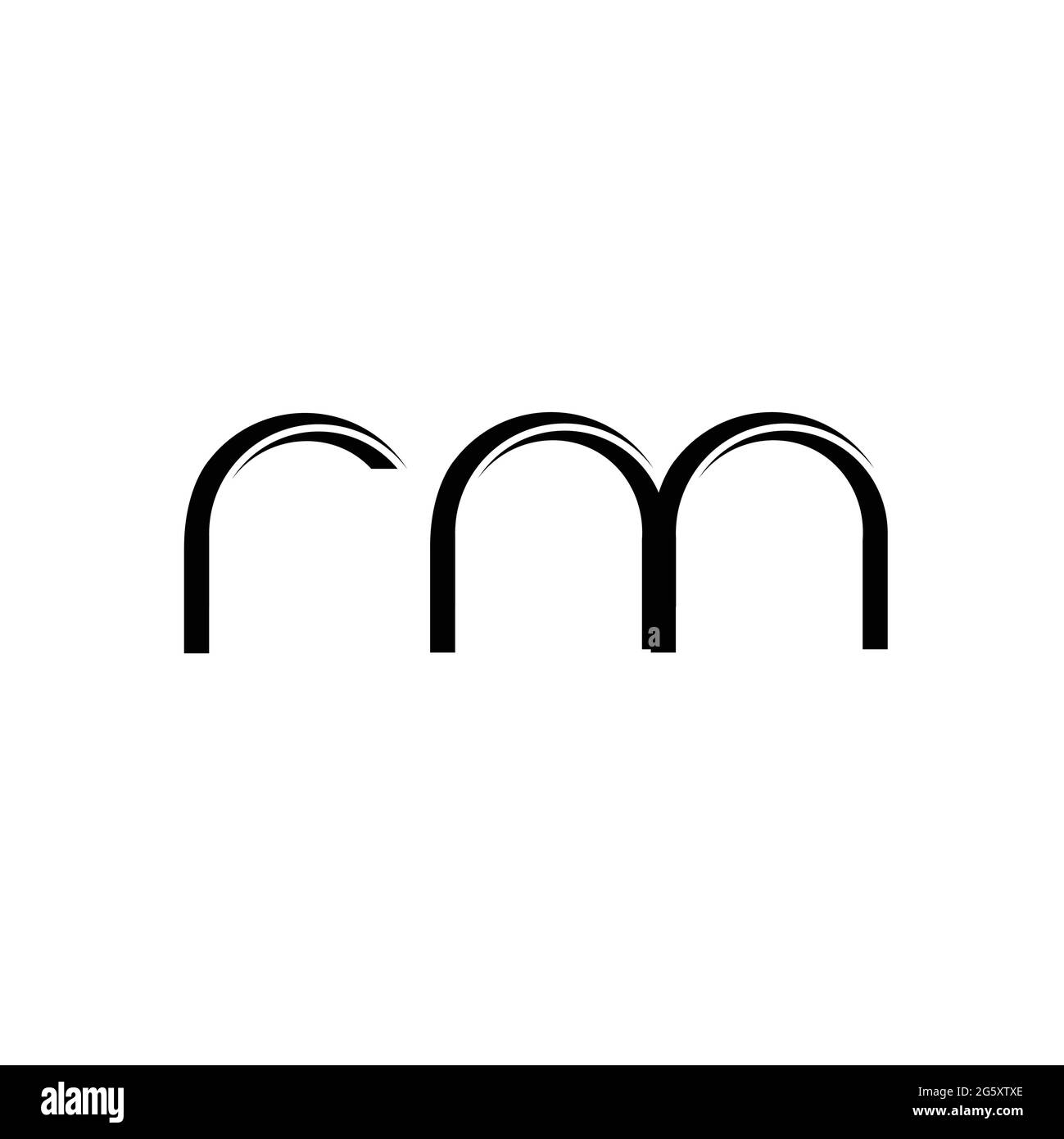 RM Logo monogram with slice rounded modern design template isolated on white background Stock Vector