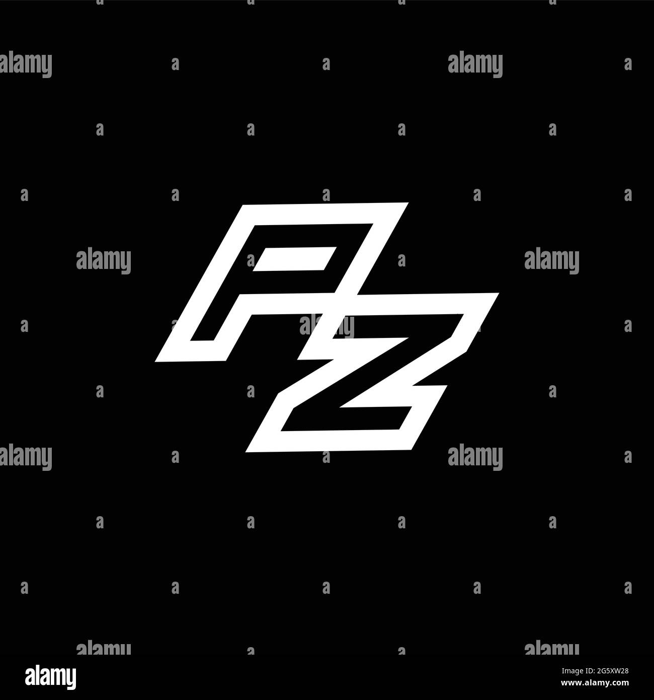 PZ logo monogram with up to down style negative space design template ...
