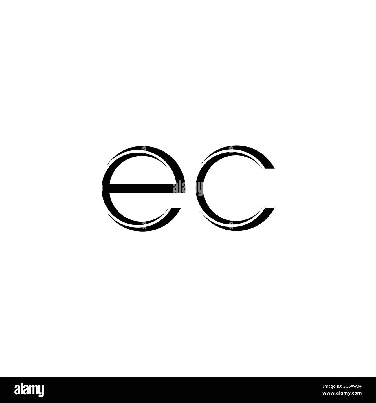 EC Logo monogram with slice rounded modern design template isolated on white background Stock Vector