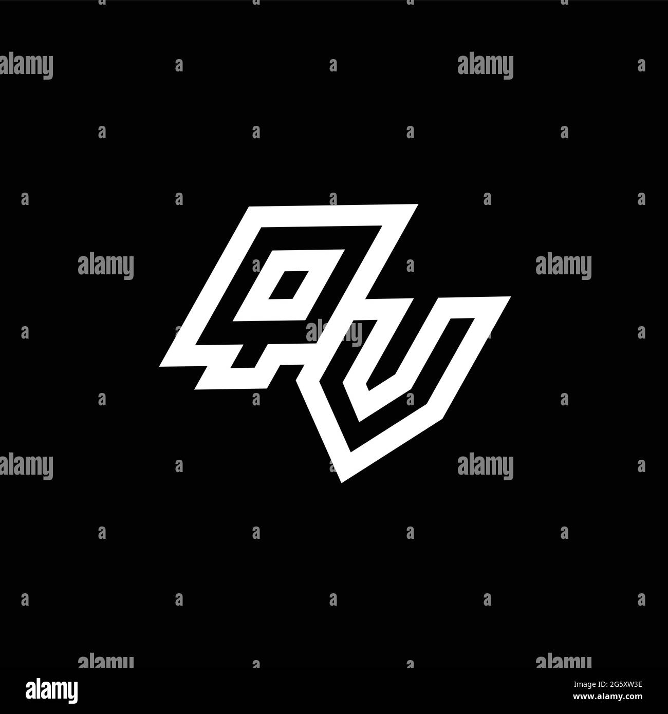 QV logo monogram with up to down style negative space design template ...