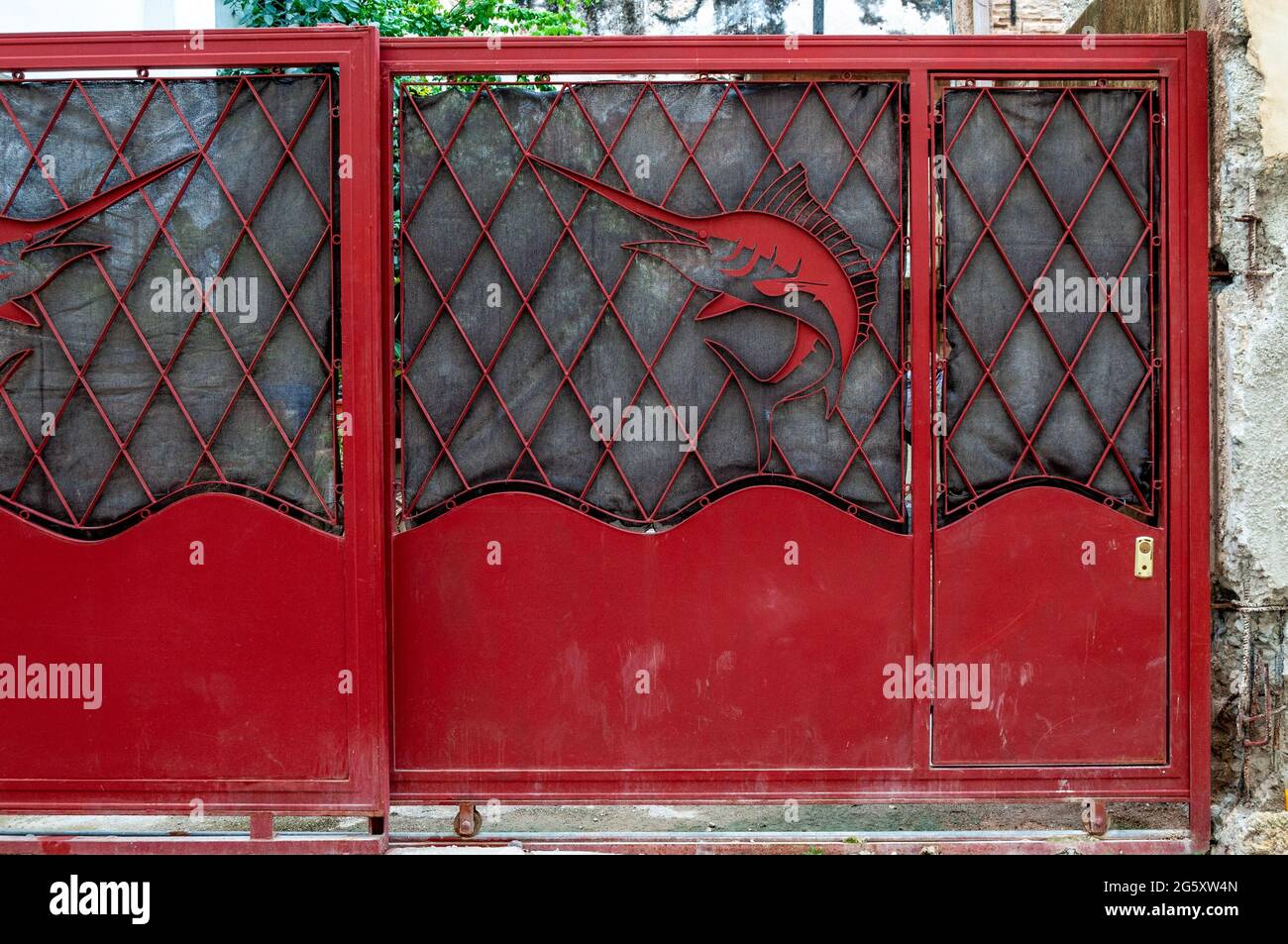 Metalwork in garage door, Havana, Cuba, 2021 Stock Photo
