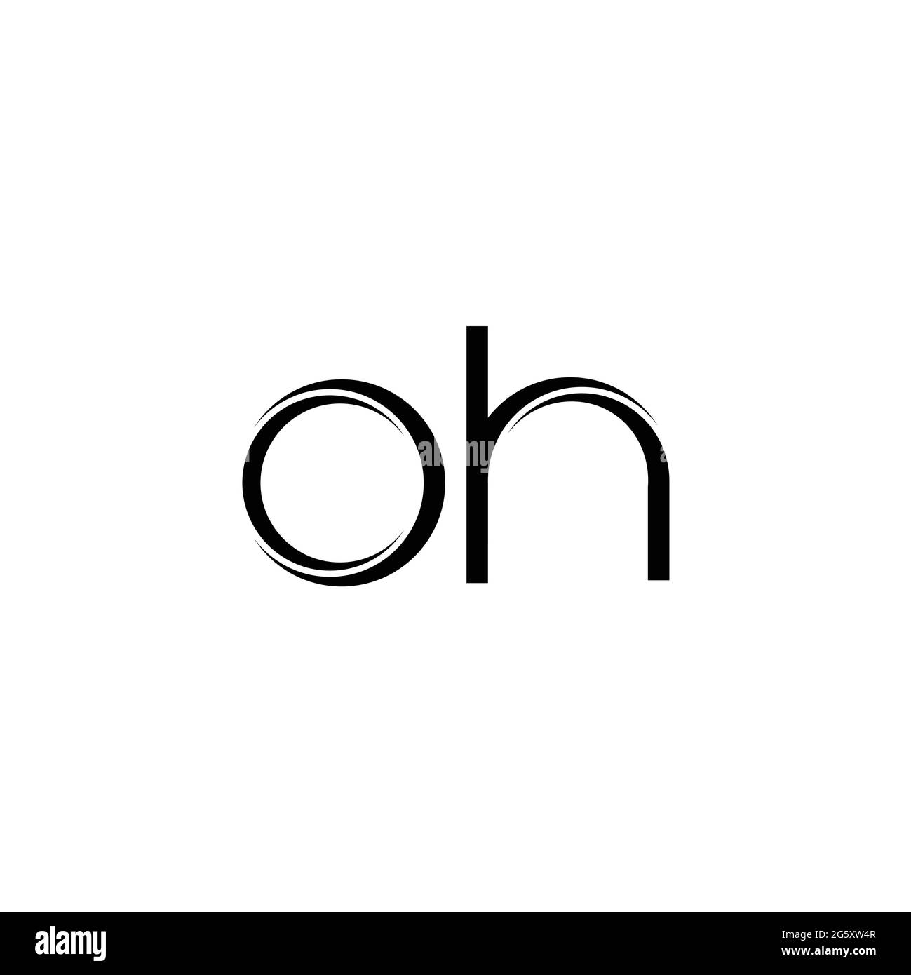 OH Logo monogram with slice rounded modern design template isolated on ...