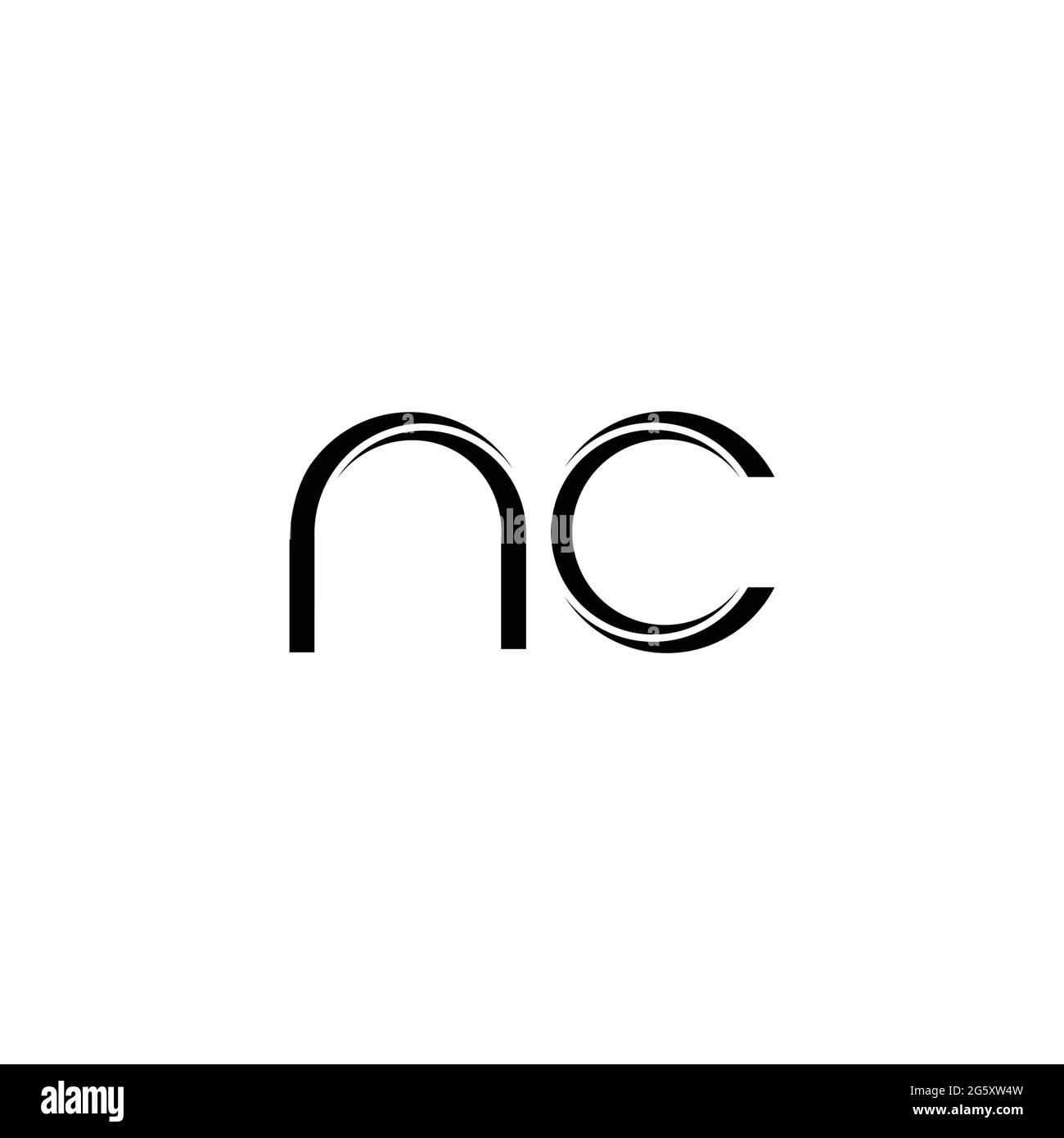 NC Logo monogram with slice rounded modern design template isolated on ...