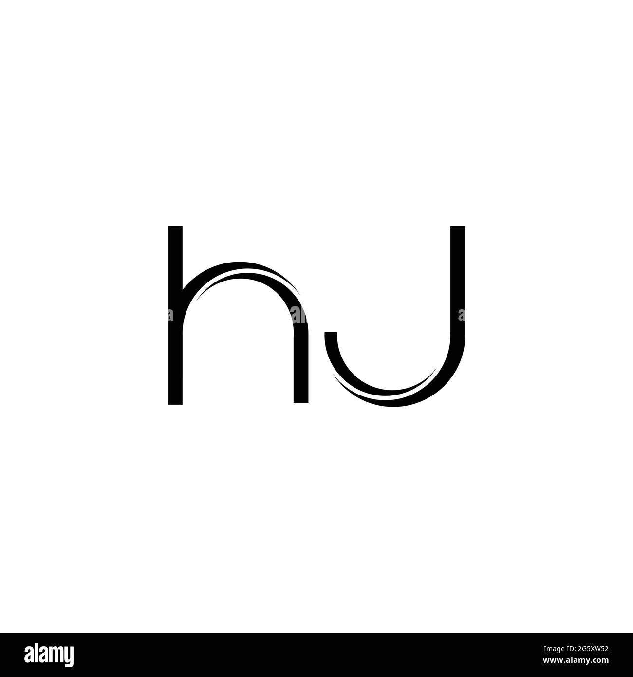 HJ Logo monogram with slice rounded modern design template isolated on ...