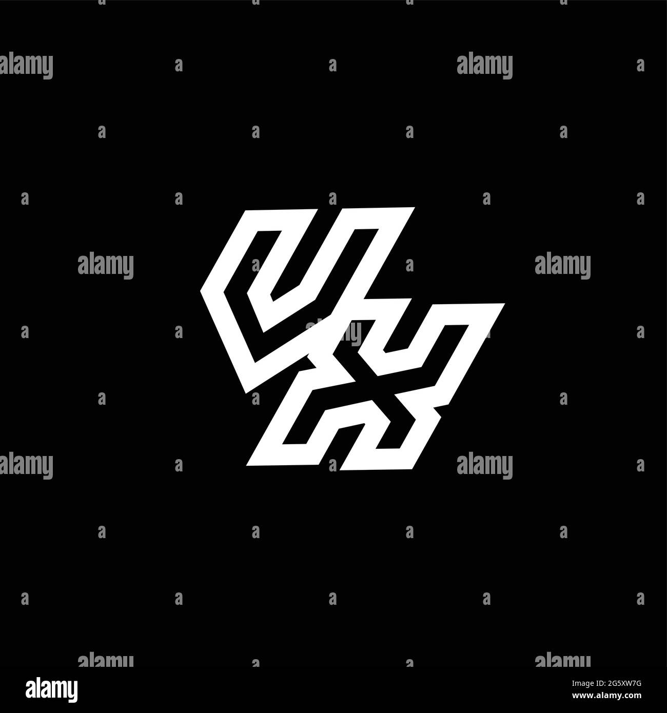 VX logo monogram with up to down style negative space design template ...