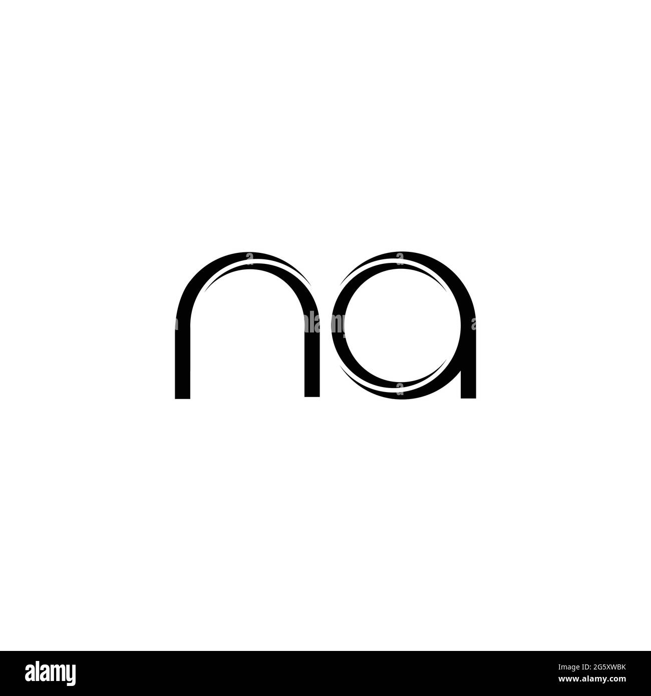 NA Logo monogram with slice rounded modern design template isolated on white background Stock Vector