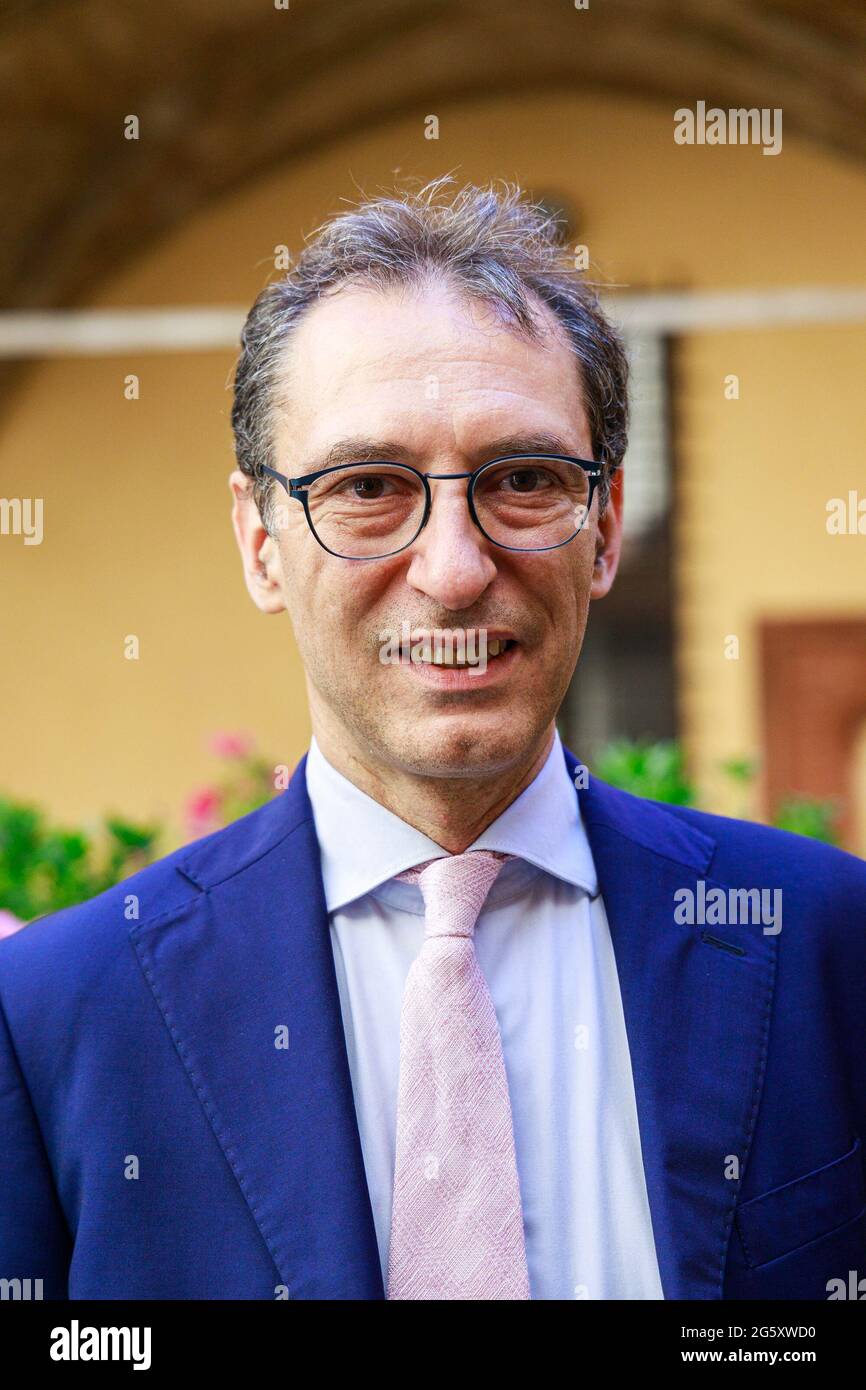 Bologna, Italy. 30th June, 2021. The head of Department of Agricultural and Food Sciences Giovanni Molari was elected new Magnifico Rettore (Magnificent Rector) of The University of Bologna (in Italian: Alma mater studiorum - Università di Bologna, UNIBO) until 2027. 47-year-old mechanical engineer, he beat, after a head-to-head in the first round, the other strong candidate, the jurist Giusella Finocchiaro. Credit: Massimiliano Donati/Alamy Live News Stock Photo