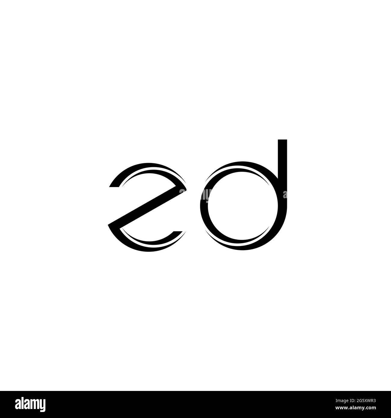 ZD Logo monogram with slice rounded modern design template isolated on white background Stock Vector