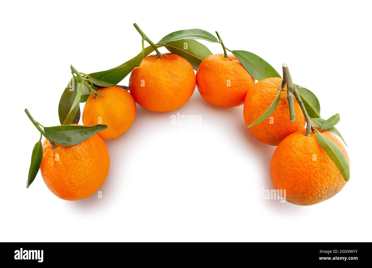 tangerine path isolated on white Stock Photo