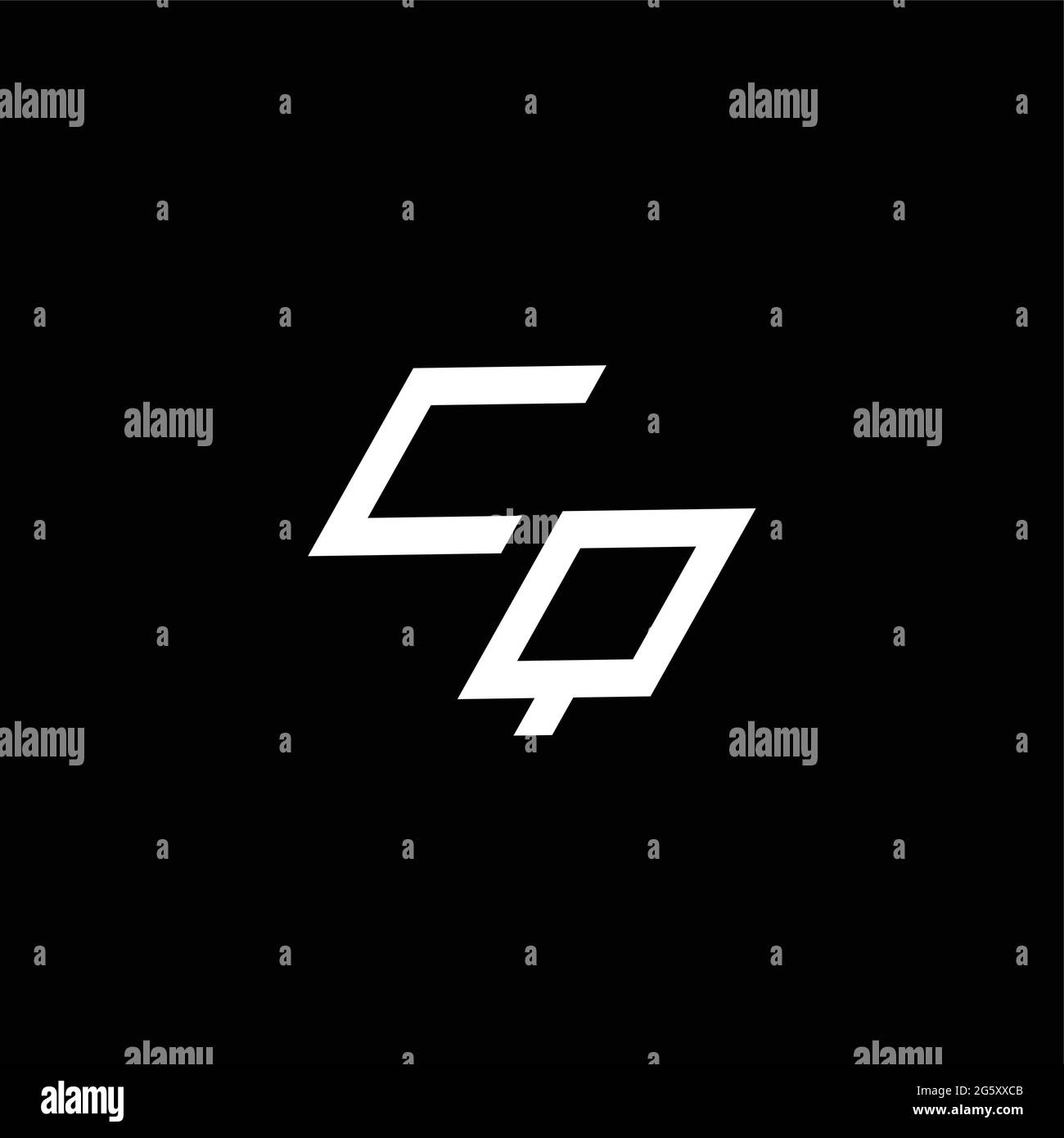 CQ logo monogram with up to down style modern design template isolated ...