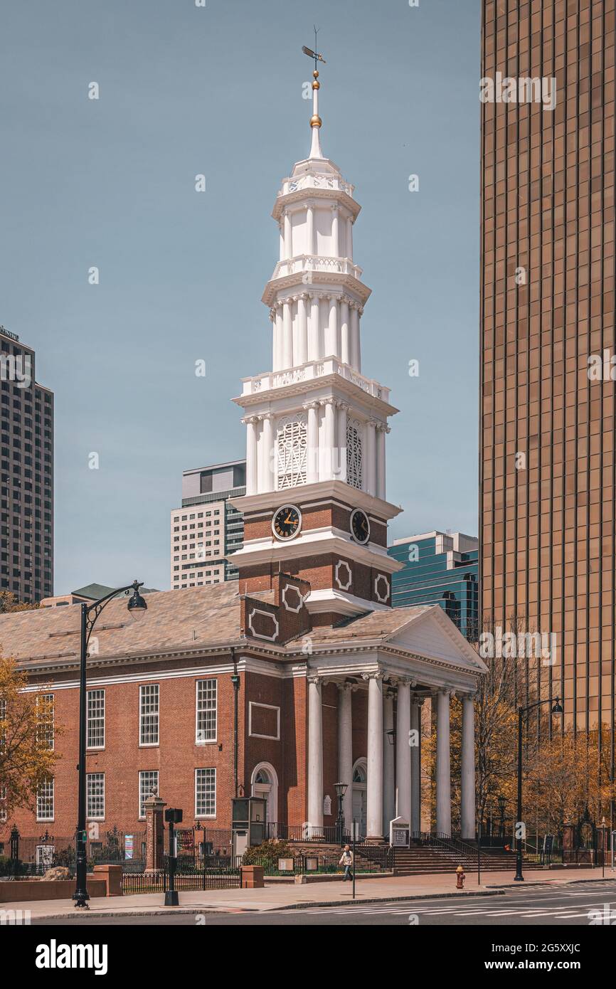 Historic South Church architecture, Hartford, Connecticut Stock Photo