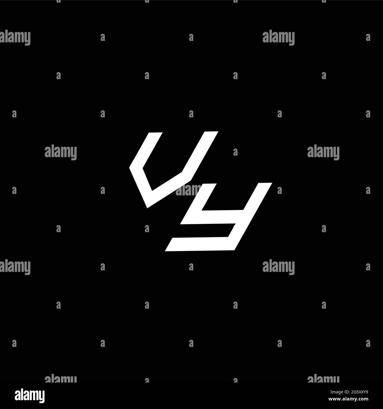 VY logo monogram with up to down style modern design template isolated on black background Stock Vector