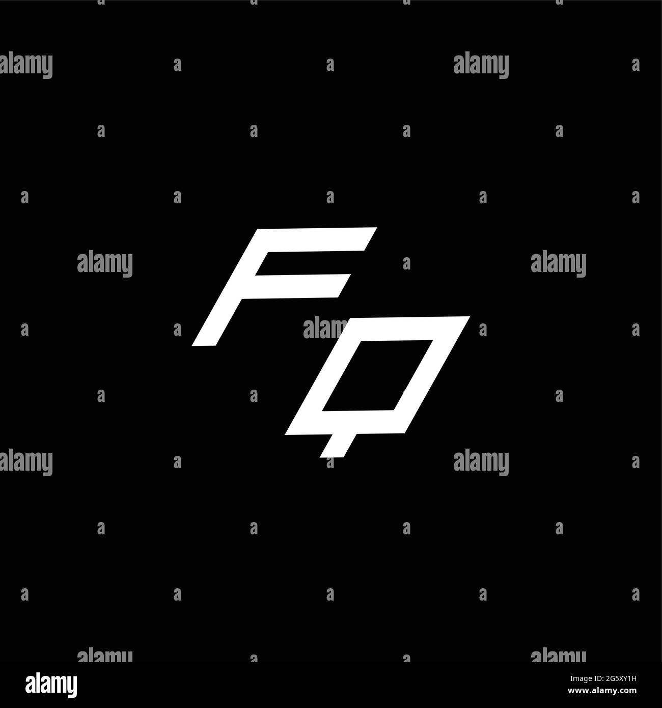 FQ logo monogram with up to down style modern design template isolated ...