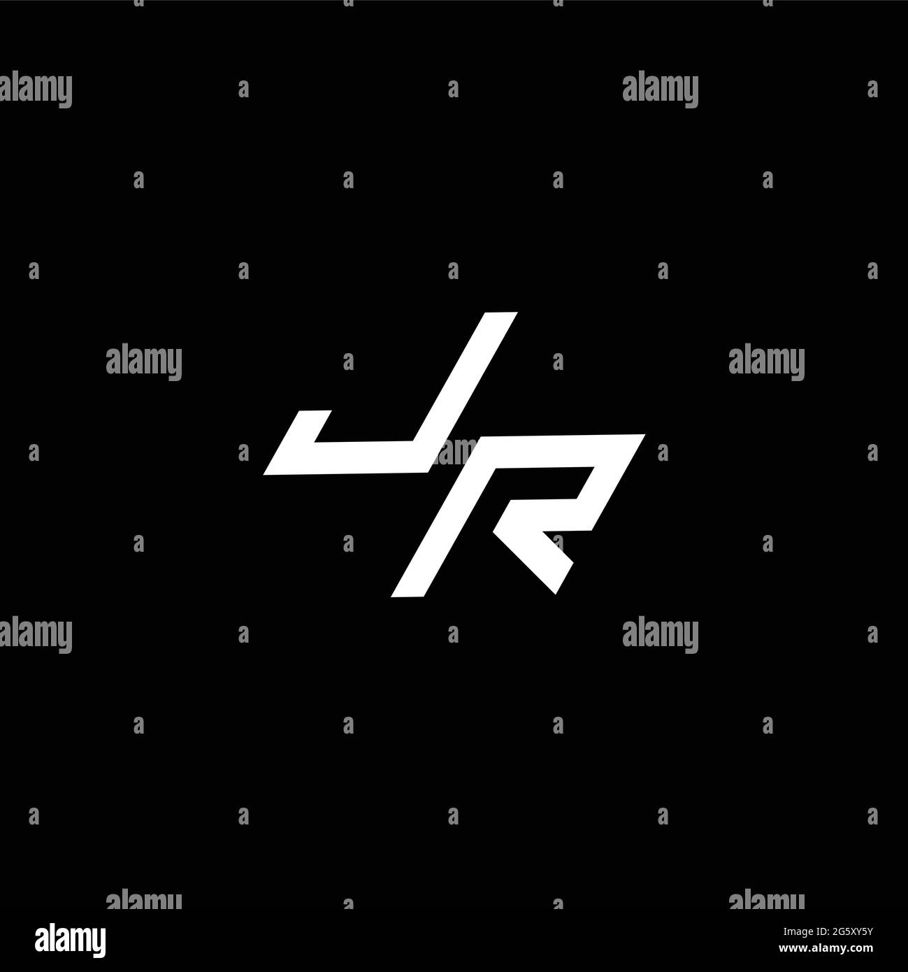 JR logo monogram with up to down style modern design template isolated ...