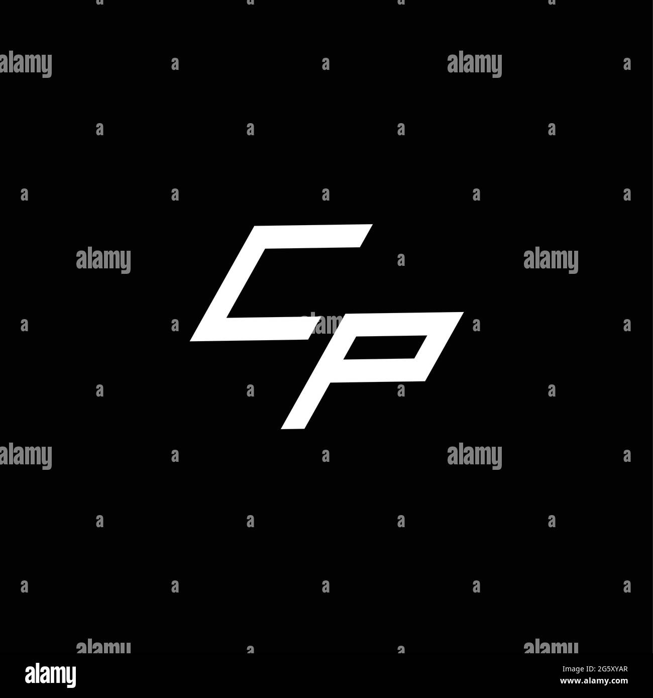 CP logo monogram with up to down style modern design template isolated ...